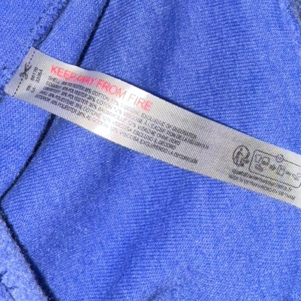 Free People Day Off Fleece Lounge Pullover Blue Mazarine Size Large - Picture 6 of 6